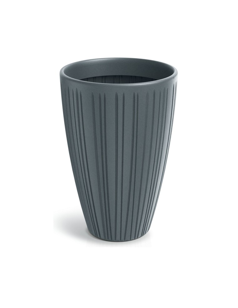 Blumenkübel rund Ø40 × 58 cm gerillt, 45 L – Betongrau | Töpferkönig
