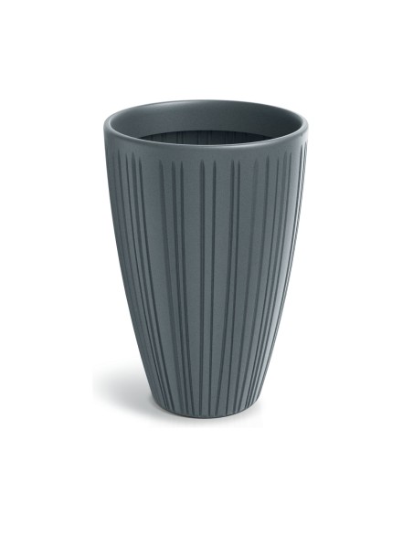 Blumenkübel rund Ø40 × 58 cm gerillt, 45 L – Betongrau | Töpferkönig
