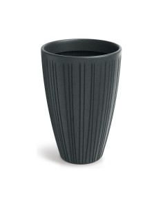 Blumenkübel rund Ø40 × 58 cm gerillt, 45 L – Bleigrau | Töpferkönig