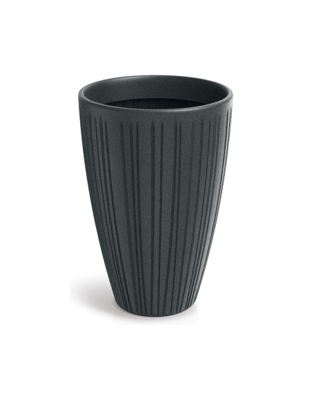 Blumenkübel rund Ø40 × 58 cm gerillt, 45 L – Bleigrau | Töpferkönig
