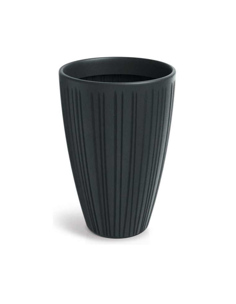 Blumenkübel rund Ø40 × 58 cm gerillt, 45 L – Dunkelgrau | Töpferkönig