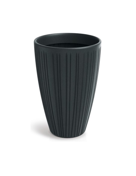 Blumenkübel rund Ø40 × 58 cm gerillt, 45 L – Dunkelgrau | Töpferkönig