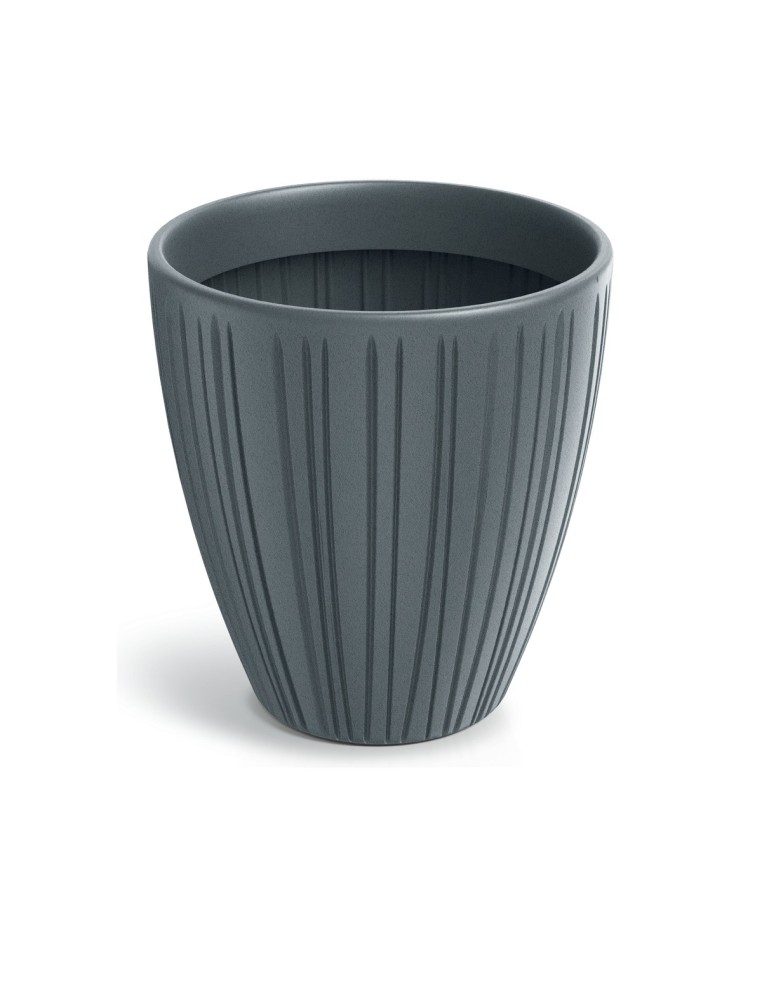 Blumentopf rund Ø40 × 42 cm gerillt, 32 L – Betongrau | Töpferkönig