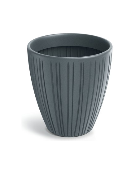 Blumentopf rund Ø40 × 42 cm gerillt, 32 L – Betongrau | Töpferkönig