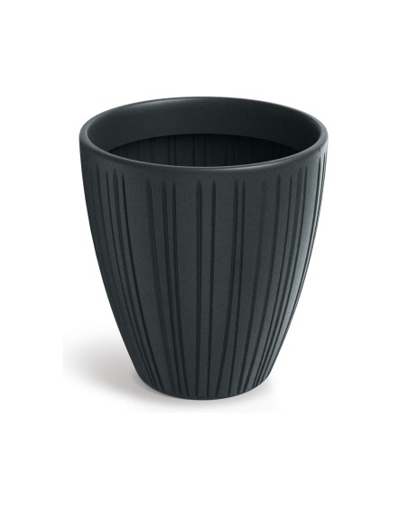 Blumentopf rund Ø40 × 42 cm gerillt, 32 L – Dunkelgrau | Töpferkönig