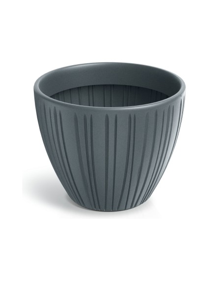 Blumentopf rund Ø48 × 38 cm gerillt, 42 L – Betongrau | Töpferkönig
