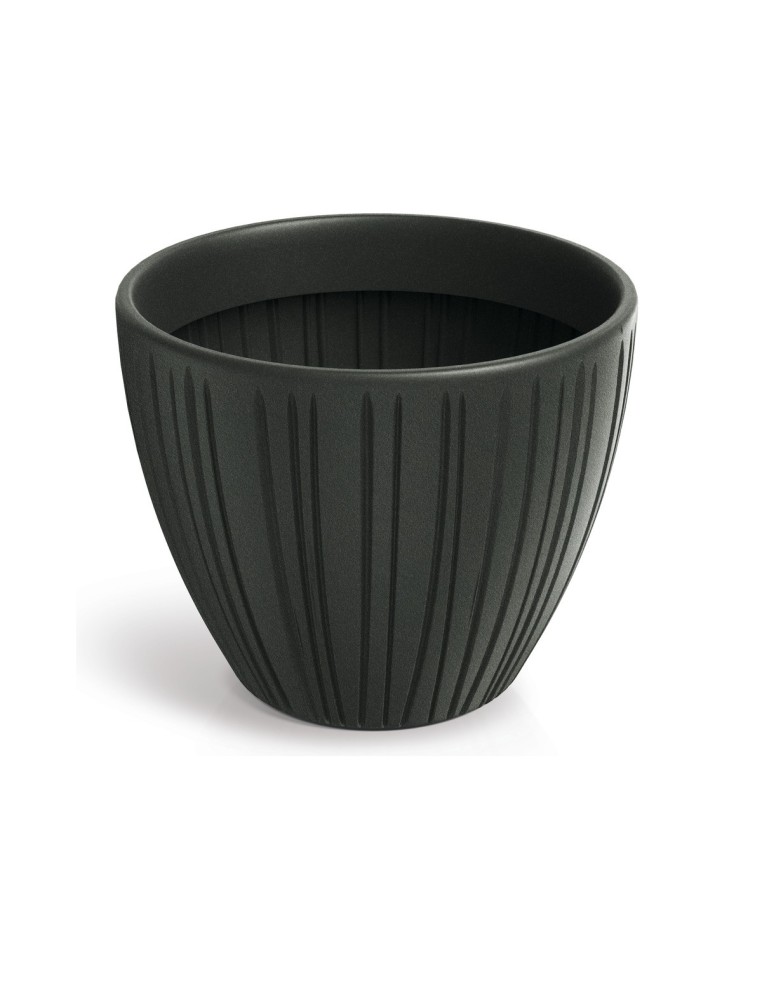 Blumentopf rund Ø48 × 38 cm gerillt, 42 L – Dunkelgrau | Töpferkönig