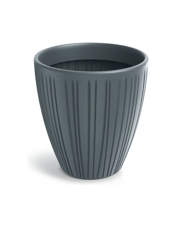 Blumentopf rund Ø48 × 50 cm gerillt, 56 L – Betongrau | Töpferkönig