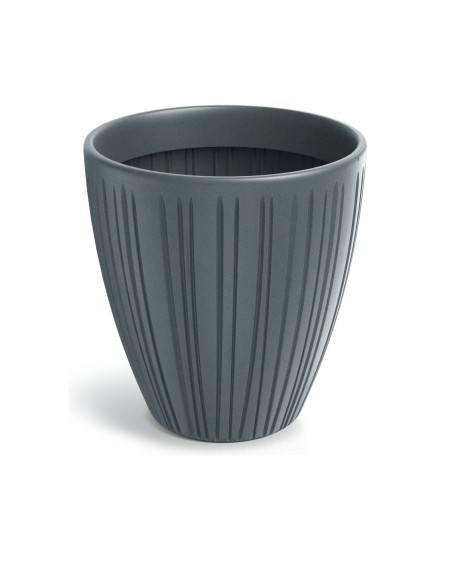 Blumentopf rund Ø48 × 50 cm gerillt, 56 L – Betongrau | Töpferkönig