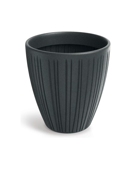 Blumentopf rund Ø48 × 50 cm gerillt, 56 L – Bleigrau | Töpferkönig