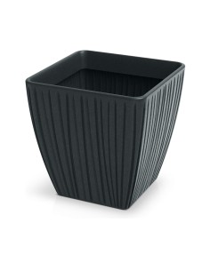 Blumentopf eckig 40 × 40 × 40 cm gerillt, 43 L – Dunkelgrau | Töpferkönig