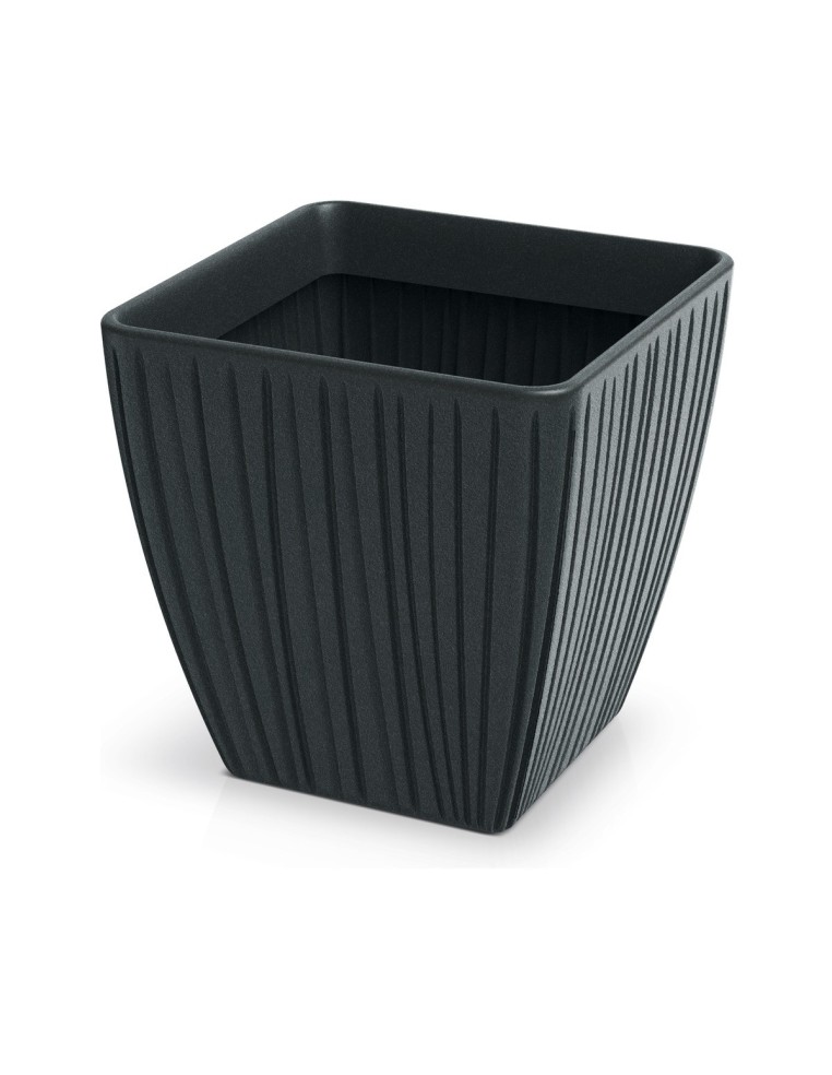 Blumentopf eckig 40 × 40 × 40 cm gerillt, 43 L – Dunkelgrau | Töpferkönig