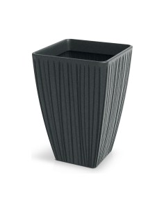 Blumenkübel eckig 40 × 40 × 58 cm gerillt, 60 L – Bleigrau | Töpferkönig
