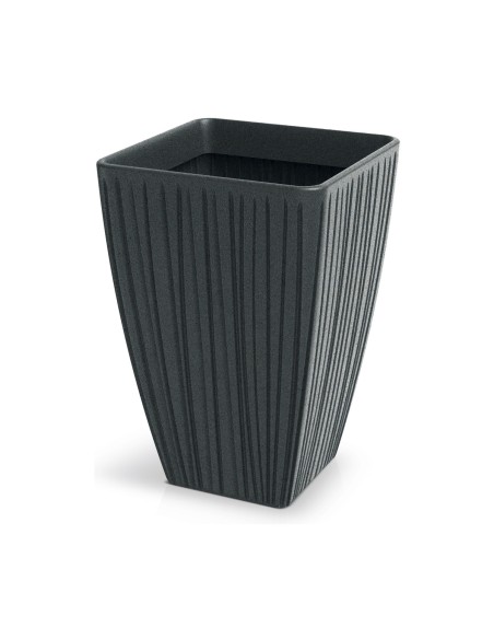 Blumenkübel eckig 40 × 40 × 58 cm gerillt, 60 L – Bleigrau | Töpferkönig