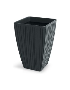 Blumenkübel eckig 40 × 40 × 58 cm gerillt, 60 L – Dunkelgrau | Töpferkönig