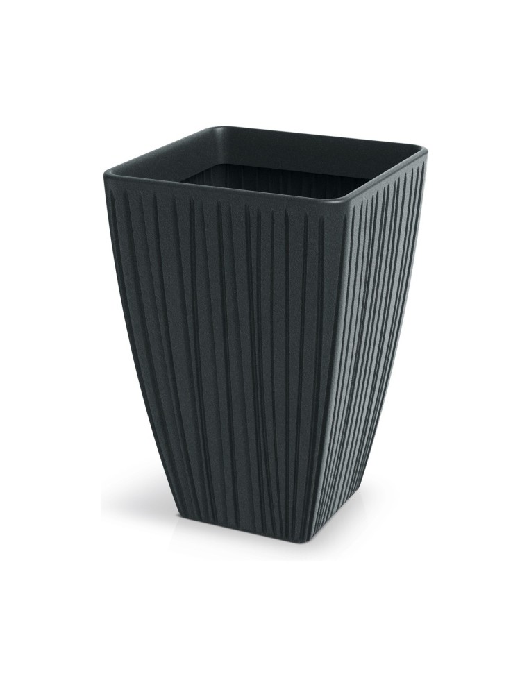 Blumenkübel eckig 40 × 40 × 58 cm gerillt, 60 L – Dunkelgrau | Töpferkönig