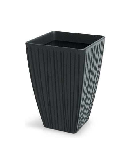 Blumenkübel eckig 40 × 40 × 58 cm gerillt, 60 L – Dunkelgrau | Töpferkönig
