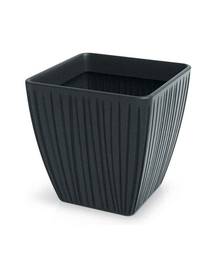 Blumentopf eckig 48 × 48 × 48 cm gerillt, 73 L – Dunkelgrau | Töpferkönig