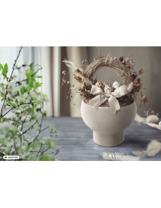 Blumentopf rund Ø30 × 27 cm Steinoptik, 6 L – Sand | Töpferkönig 2