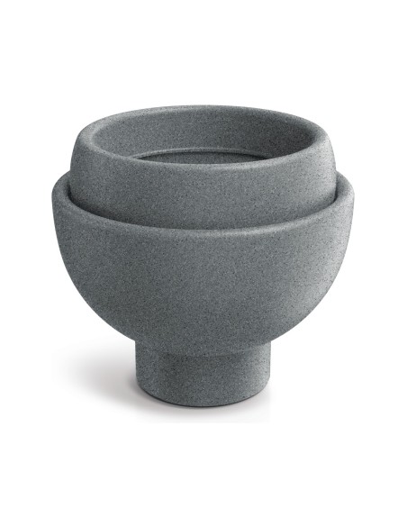 Blumentopf rund Ø30 × 27 cm Steinoptik, 6 L – Granit hell | Töpferkönig