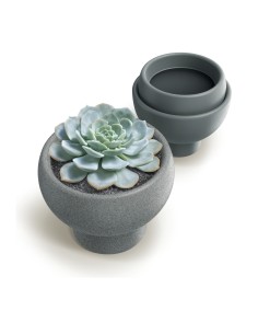 Blumentopf rund Ø30 × 22 cm Steinoptik, 7 L – Schwarz | Töpferkönig 2