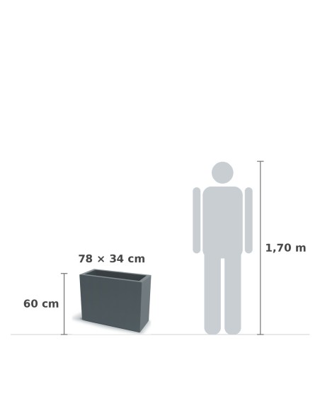 Pflanzkasten 78 × 34 × 60 cm matt, 45 L – Betongrau | Töpferkönig