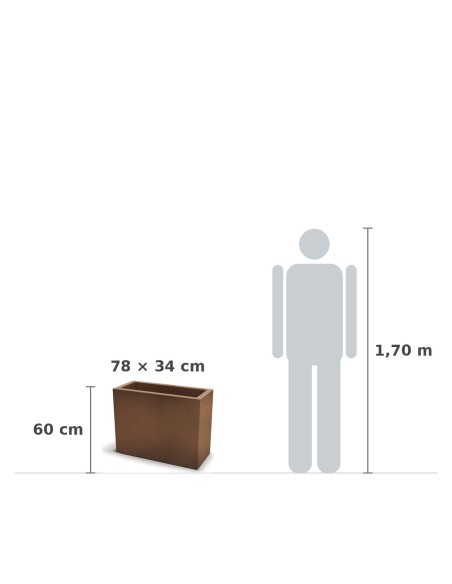 Pflanzkasten 78 × 34 × 60 cm matt, 45 L – Rost | Töpferkönig
