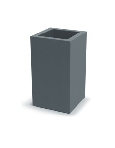 Pflanzkübel eckig 34 × 34 × 60 cm matt, 16 L – Betongrau | Töpferkönig
