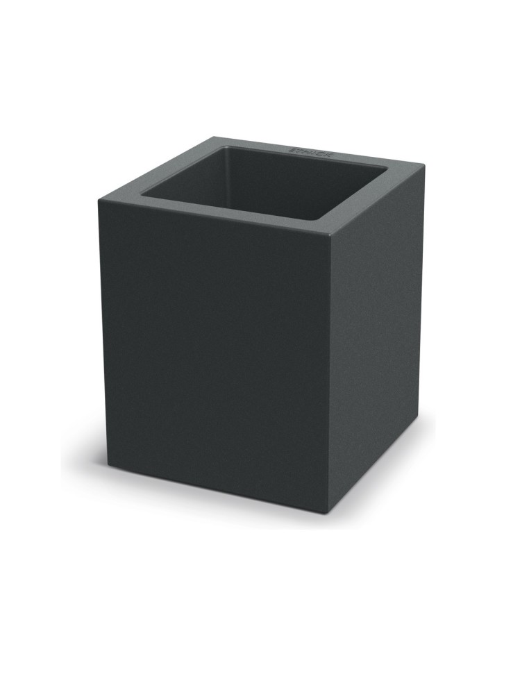 Blumenkübel eckig 38 × 38 × 45 cm matt, 20 L – Dunkelgrau | Töpferkönig