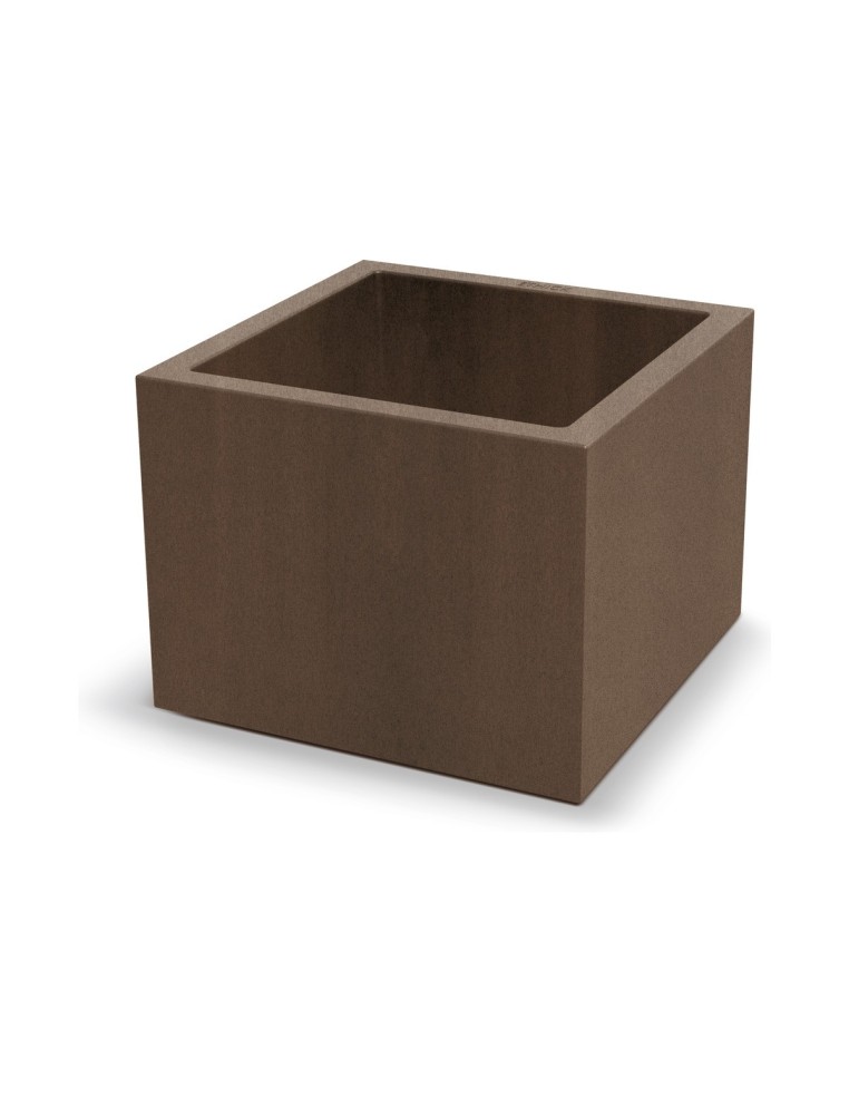 Blumentopf eckig 58 × 58 × 45 cm matt, 84 L – Cortenstahl | Töpferkönig