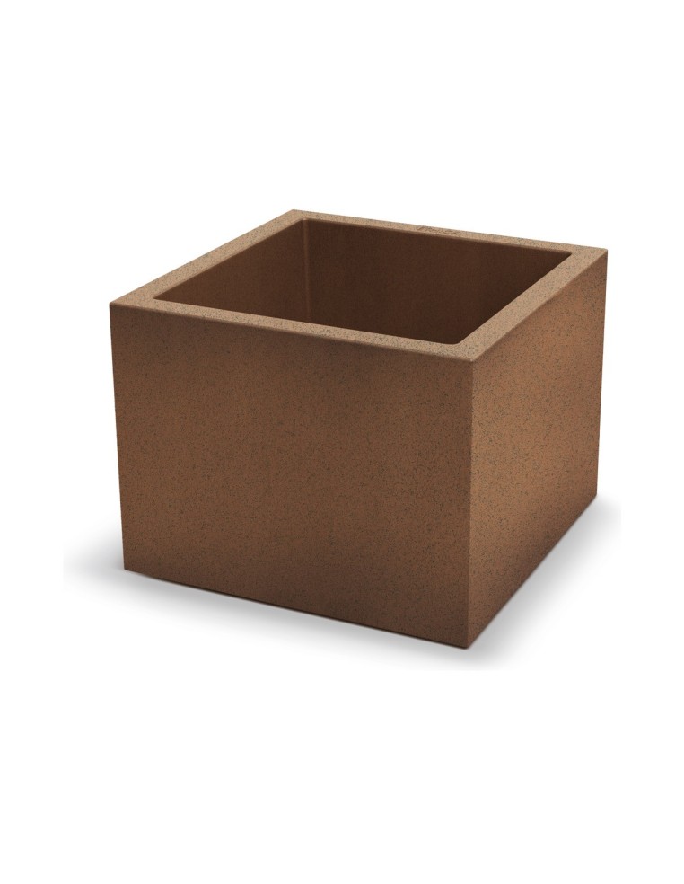Blumentopf eckig 58 × 58 × 45 cm matt, 84 L – Rost | Töpferkönig
