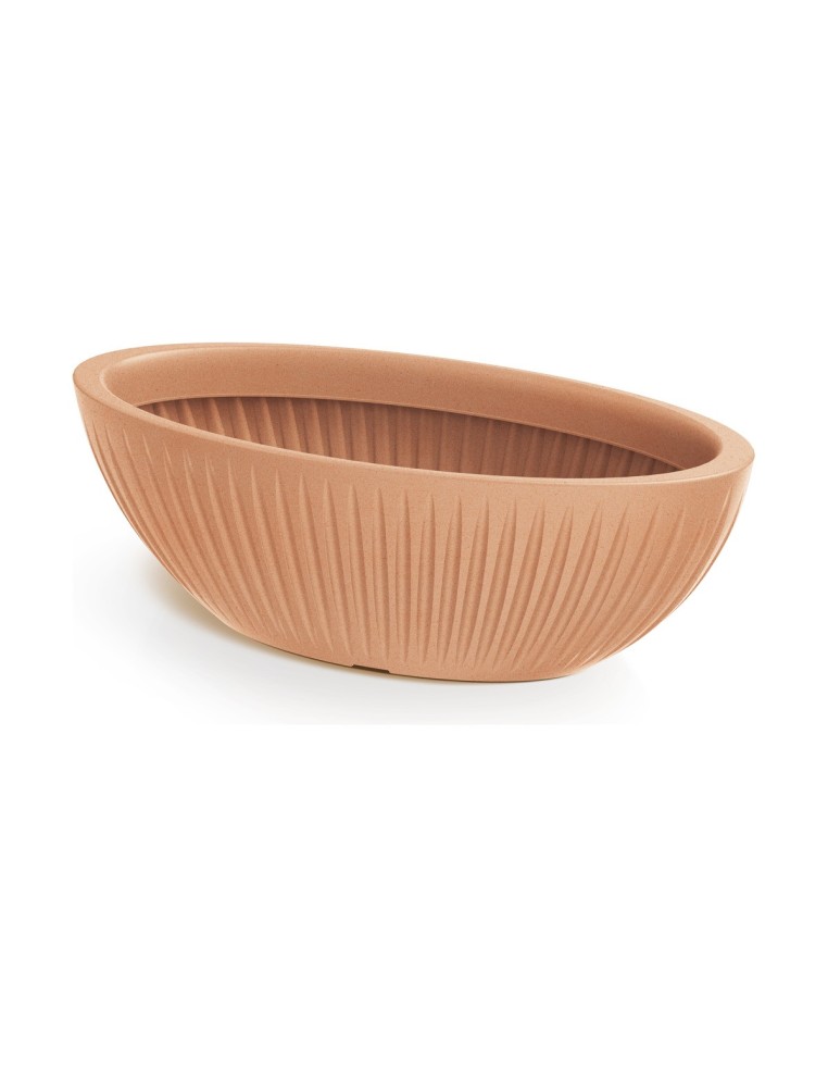 Pflanzschale oval 58 × 24 × 20 cm gerillt, 14 L – Terrakotta | Töpferkönig