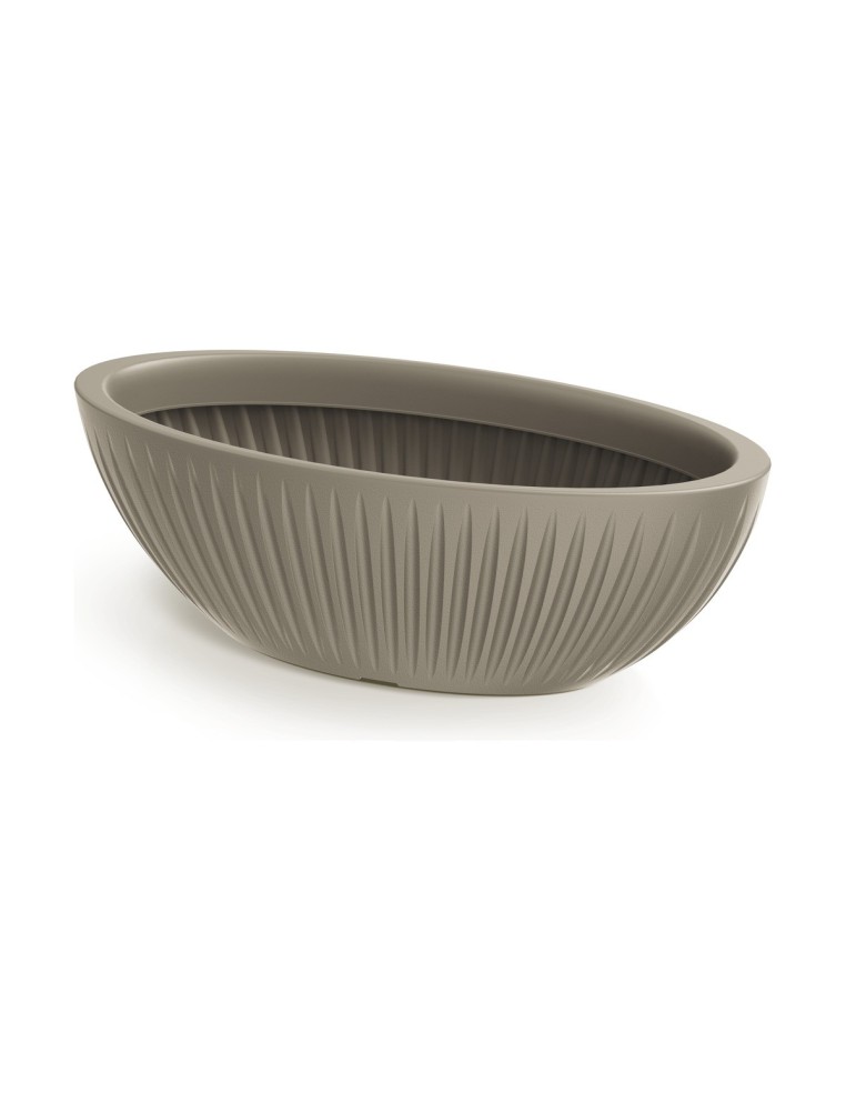 Pflanzschale oval 58 × 24 × 20 cm gerillt, 14 L – Mokka | Töpferkönig