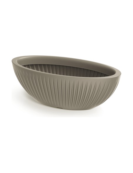 Pflanzschale oval 58 × 24 × 20 cm gerillt, 14 L – Mokka | Töpferkönig