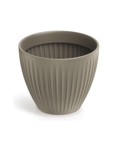 Blumentopf rund Ø30 × 25 cm gerillt, 11 L – Mokka | Töpferkönig