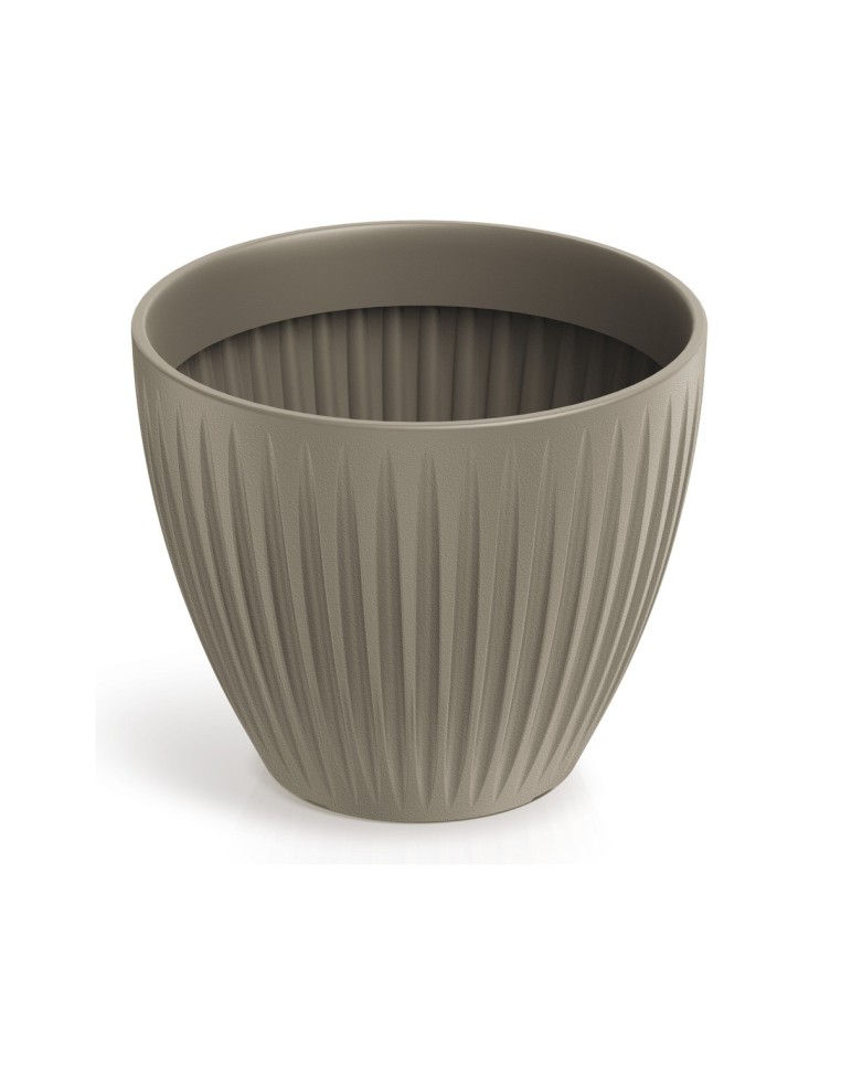Blumentopf rund Ø30 × 25 cm gerillt, 11 L – Mokka | Töpferkönig