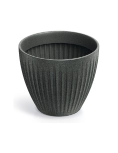 Blumentopf rund Ø30 × 25 cm gerillt, 11 L – Granit-Graphit | Töpferkönig