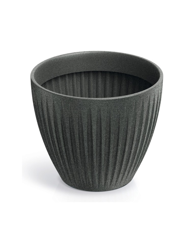 Blumentopf rund Ø30 × 25 cm gerillt, 11 L – Granit-Graphit | Töpferkönig