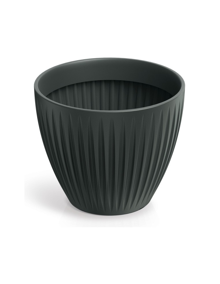 Blumentopf rund Ø30 × 25 cm gerillt, 11 L – Anthrazit | Töpferkönig