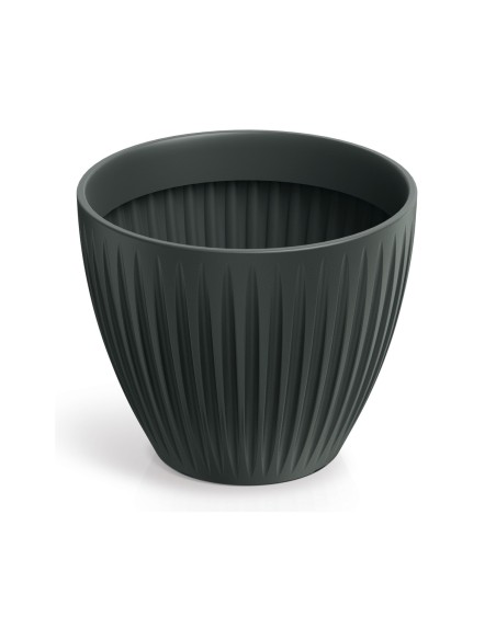 Blumentopf rund Ø30 × 25 cm gerillt, 11 L – Anthrazit | Töpferkönig