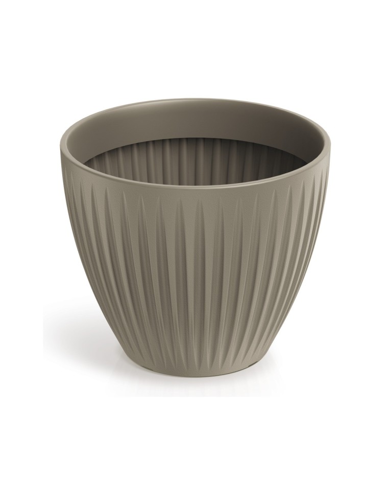 Blumentopf rund Ø40 × 33 cm gerillt, 27 L – Mokka | Töpferkönig