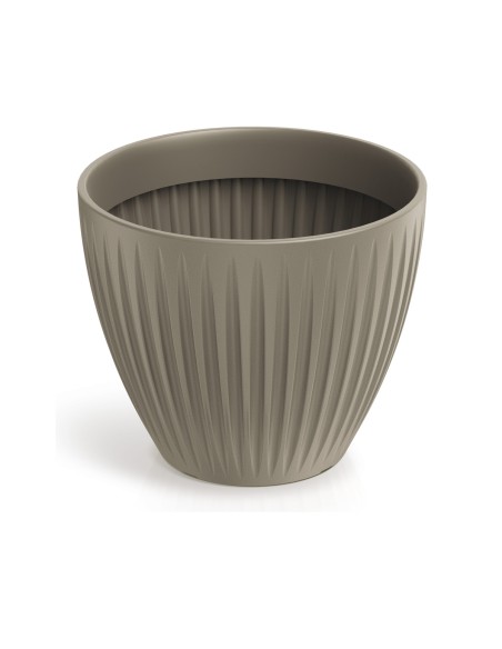 Blumentopf rund Ø40 × 33 cm gerillt, 27 L – Mokka | Töpferkönig