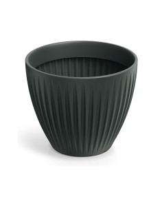 Blumentopf rund Ø40 × 33 cm gerillt, 27 L – Anthrazit | Töpferkönig
