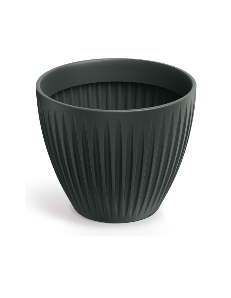 Blumentopf rund Ø40 × 33 cm gerillt, 27 L – Anthrazit | Töpferkönig