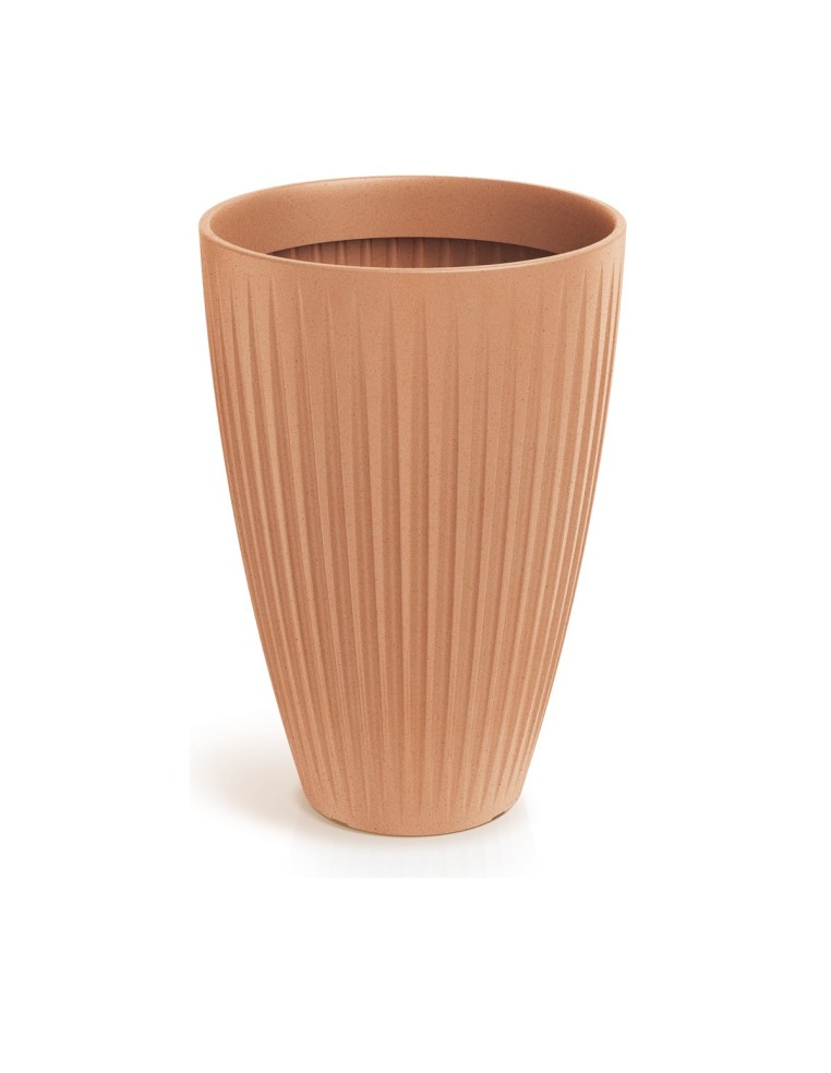 Blumenkübel rund Ø40 × 58 cm gerillt, 47 L – Terrakotta | Töpferkönig