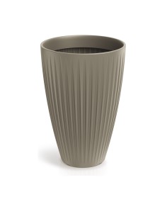 Blumenkübel rund Ø40 × 58 cm gerillt, 47 L – Mokka | Töpferkönig
