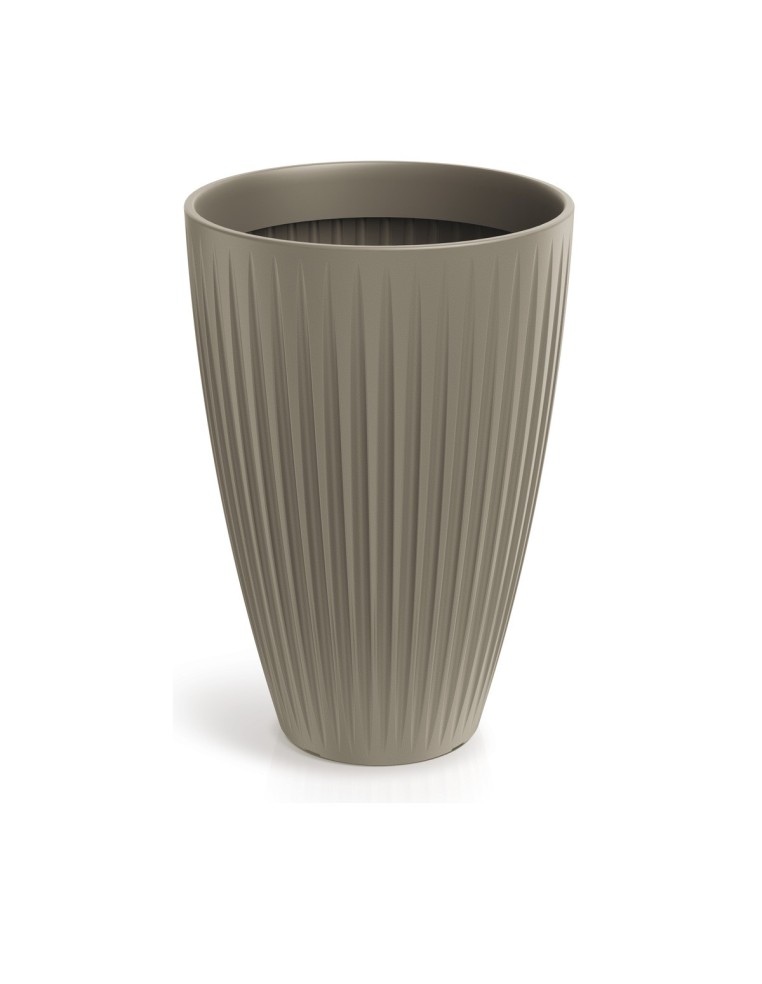Blumenkübel rund Ø40 × 58 cm gerillt, 47 L – Mokka | Töpferkönig