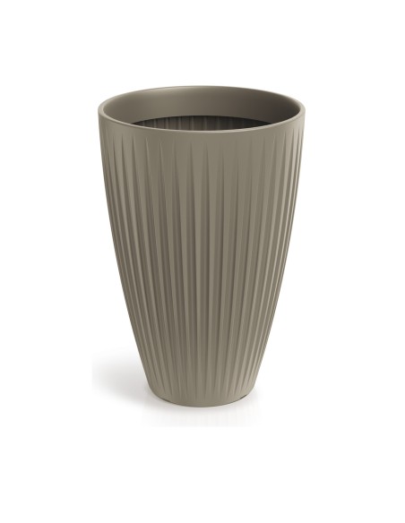 Blumenkübel rund Ø40 × 58 cm gerillt, 47 L – Mokka | Töpferkönig