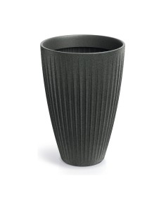 Blumenkübel rund Ø40 × 58 cm gerillt, 47 L – Granit-Graphit | Töpferkönig