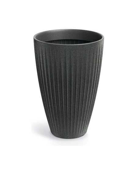 Blumenkübel rund Ø40 × 58 cm gerillt, 47 L – Granit-Graphit | Töpferkönig